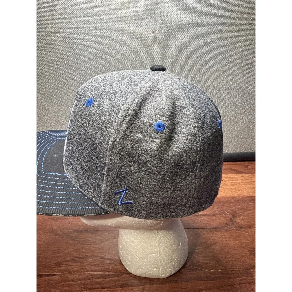 Duke Blue Devils Zephyr Snapback Hat Cap NCAA Gray, Blue & Black-printed Inside